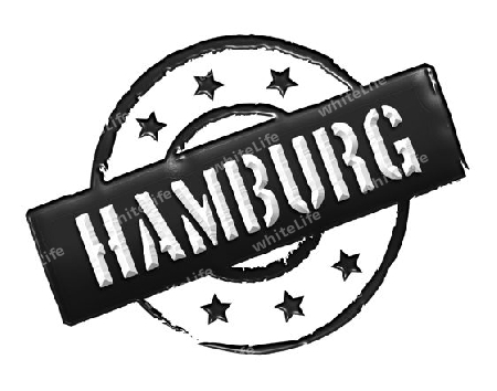 Sign and stamp for your presentation, for websites and many more named HAMBURG