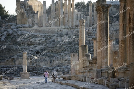 the Roman Ruins of Jerash in the north of Amann in Jordan in the middle east.