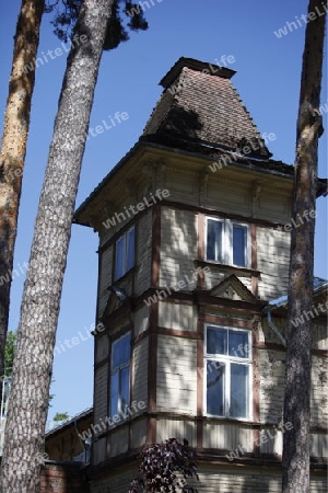 EUROPA, OSTEUROPA, BALTIKUM, LETTLAND, OSTSEE, JURMALA, HOLZHAUS, WALD, 