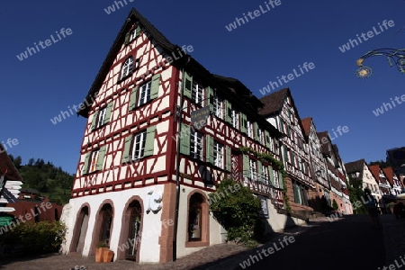 the old town of the villige Schiltach in the Blackforest in the south of Germany in Europe.