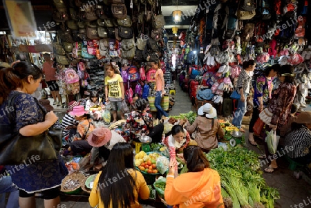 The Market in the old City of Siem Riep neat the Ankro Wat Temples in the west of Cambodia.