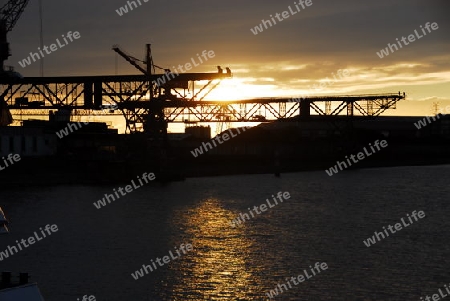 Containerterminal in der Abendsonne