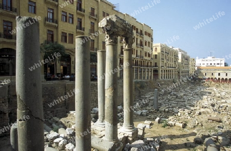 The city centre of Beirut on the coast in lebanon in the middle east.