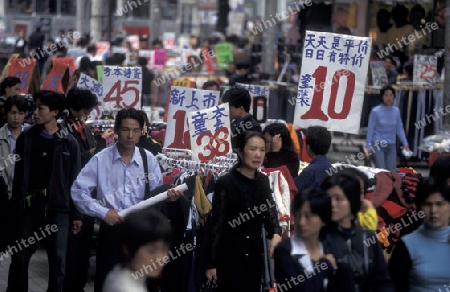 a market street in the city of Shenzhen north of Hongkong in the province of Guangdong in china in east asia. 