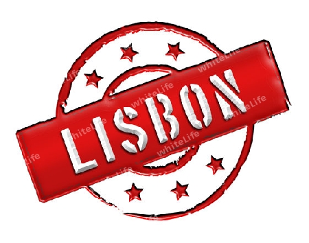 Sign and stamp for your presentation, for websites and many more named Lisbon