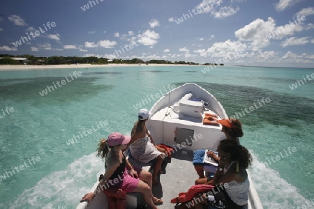 Suedamerika, Karibik, Venezuela, Los Roques, Insel, Atoll, Archipfel, Strand, Beach, Strandinsel, Meer, Wetter, Reef, Ferien, Baden, Traumstrand, Taxiboot, Boot, Fahrt auf Strandinsel, Aufflug