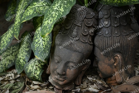 Traditionelle Figuren stehen im Garten von Ban Phor Linag Meuns Terracota Art zum Verkauf bereit dies im Terracota Garden in Chiang Mai im norden von Thailand in Suedostasien.