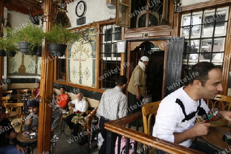  Ein traditionelles Cafe im Souq und Altstadt von Damaskus in der Hauptstadt von Syrien. 