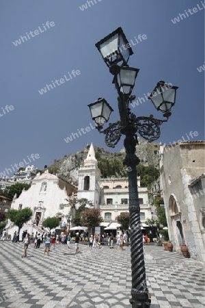 The old Town of  Taormina in Sicily in south Italy in Europe.