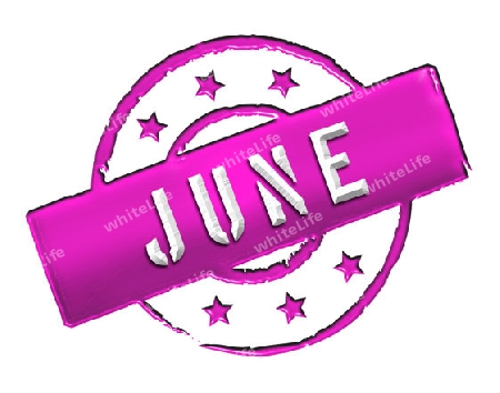 Sign, symbol, stamp or icon for your presentation, for websites and many more named JUNE