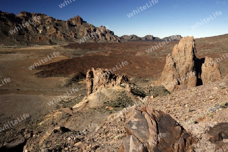 The Volcano Teide on the Island of Tenerife on the Islands of Canary Islands of Spain in the Atlantic.  