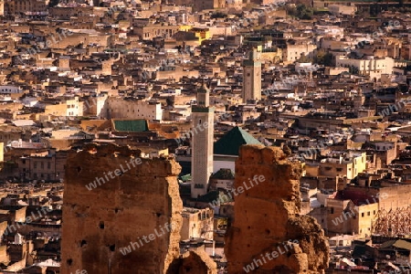 The Medina of old City in the historical Town of Fes in Morocco in north Africa.