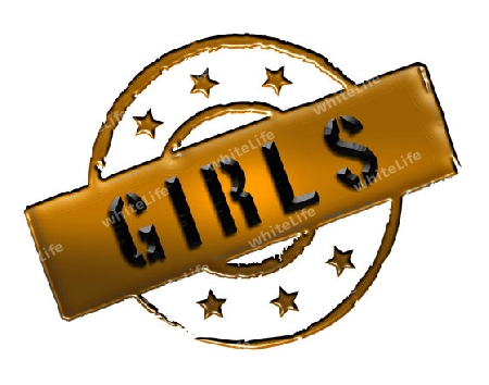 Sign, symbol, stamp or icon for your presentation, for websites and many more named GIRLS