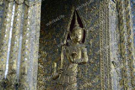 Der Wat Phra Kaew in der Stadt Bangkok in Thailand in Suedostasien.