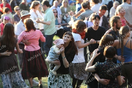 a Summer Festival in a Parc in the old City of Vilnius in the Baltic State of Lithuania,  