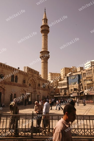 the King Hussein Mosque in the City Amman in Jordan in the middle east.