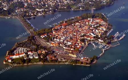 Lindau Insel vom Flugzeug aus