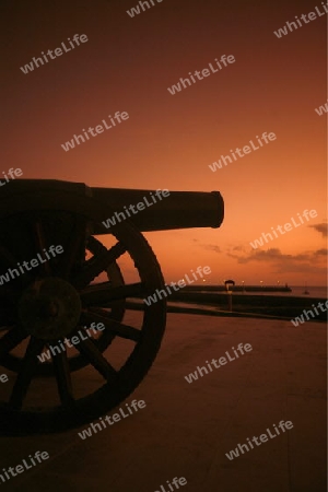 The Castillo de San Jose of the City of Arrecife on the Island of Lanzarote on the Canary Islands of Spain in the Atlantic Ocean. on the Island of Lanzarote on the Canary Islands of Spain in the Atlantic Ocean.
