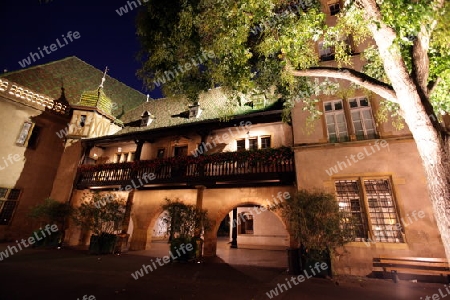 the Market Hall in the old city of Colmar in  the province of Alsace in France in Europe