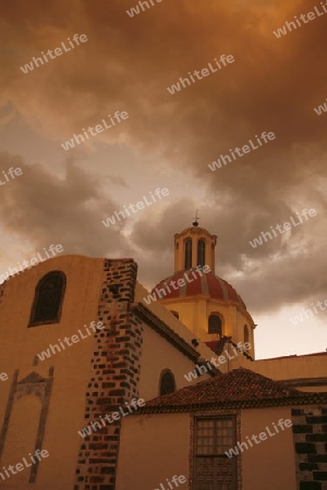 The Iglesia Nuestra Senora de la Consepcion in the centre of the Town La Orotava on the Island of Tenerife on the Islands of Canary Islands of Spain in the Atlantic.  