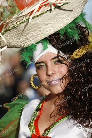 the carneval in the city of Las Palmas on the Island Gran Canary on the Canary Island of Spain in the Atlantic Ocean. 