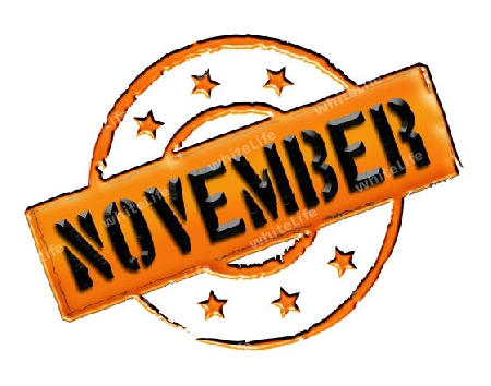 Sign, symbol, stamp or icon for your presentation, for websites and many more named NOVEMBER