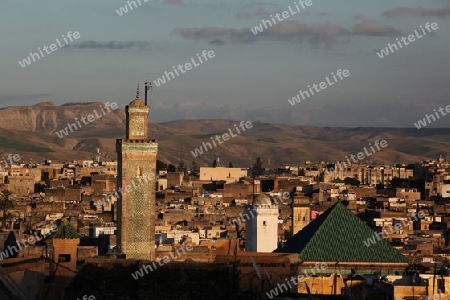 The Medina of old City in the historical Town of Fes in Morocco in north Africa.