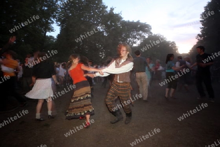 a Summer Festival in a Parc in the old City of Vilnius in the Baltic State of Lithuania,  