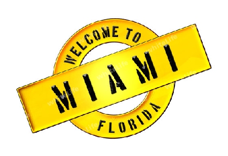 Illustration of WELCOME TO MIAMI as Banner for your presentation, website, inviting...