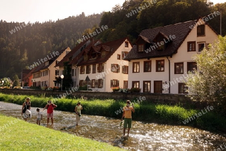 the old town of the villige Schiltach in the Blackforest in the south of Germany in Europe.