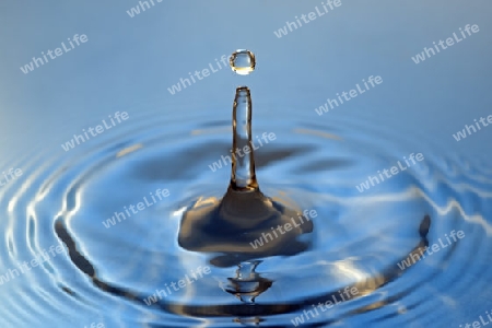 Wassertropfen fallen auf Wasseroberfl?che