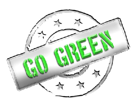 Sign, symbol, stamp or icon for your presentation, for websites and many more named GO GREEN