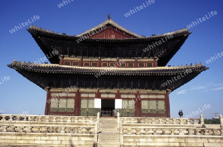 Der Gyeongbokggung Palast im Zentrumvon Seoul der Hauptstadt von Suekorea in Ostasien..