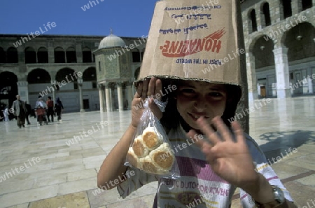 Die Umayyad Moschee in der Hauptstadt Damaskus in Syrien im Nahen Osten.