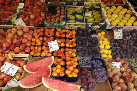 The Market in the town of Pallanza near to Verbania on the Lago maggiore in the Lombardia  in north Italy. 