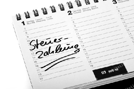 Termineintrag " Steuerzahlung" in einem Terminkalender