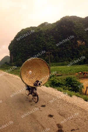 Die Landschaft am Xe Bang Fai River beim Dorf Mahaxai Mai von Tham Pa Fa unweit der Stadt Tha Khaek in zentral Laos an der Grenze zu Thailand in Suedostasien.