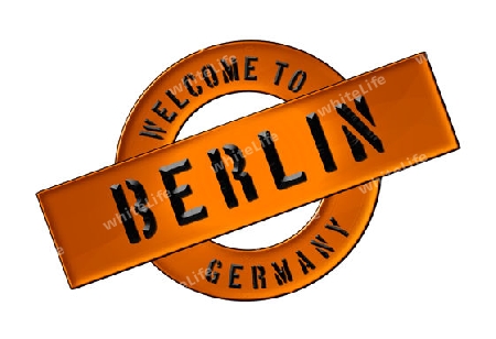 Illustration of WELCOME TO BERLIN as Banner for your presentation, website, inviting...