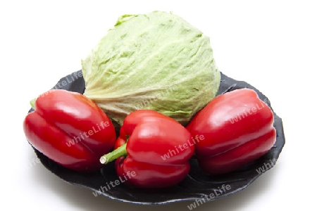 Paprika und Eisbergsalat