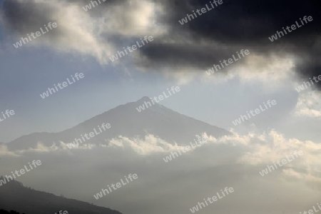 The Volcano Teide on the Island of Tenerife on the Islands of Canary Islands of Spain in the Atlantic.  