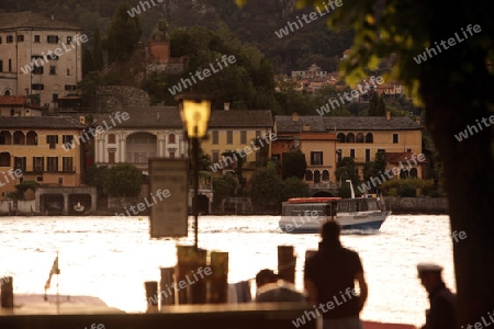 The Square in the Fishingvillage of Orta on the Lake Orta in the Lombardia  in north Italy. 