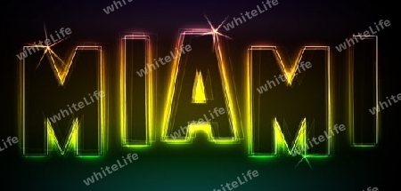 MIAMI Illustration as LED Lights for your Presentation or website