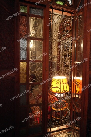 A Restaurant in the old City in the historical Town of Fes in Morocco in north Africa.