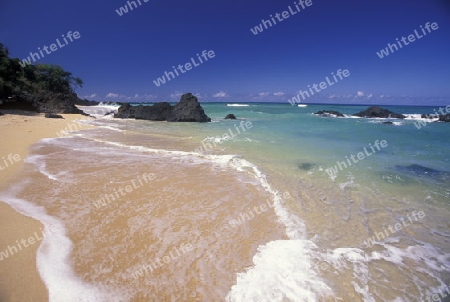 the beach of the village Moya on the Island of Anjouan on the Comoros Ilands in the Indian Ocean in Africa.   