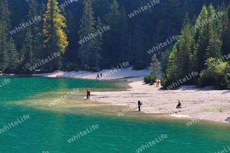 Wilder Bergsee im milden Herbst