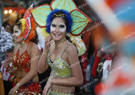 the carneval in the city of Las Palmas on the Island Gran Canary on the Canary Island of Spain in the Atlantic Ocean. 