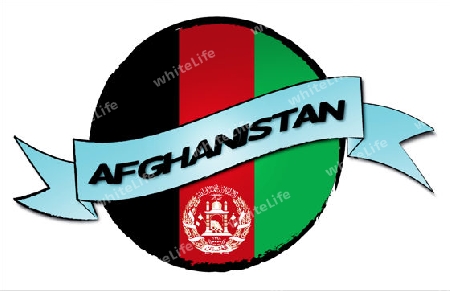 Circle Land AFGHANISTAN - your country shown as illustrated banner for your presentation or as button...