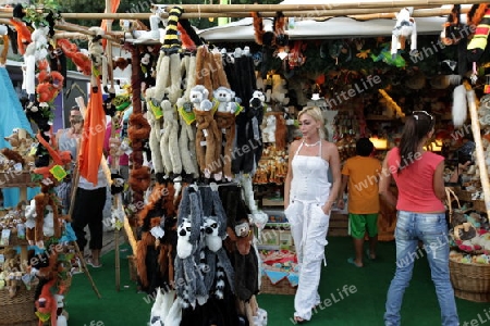 a Market in the  old Town of Cannobio on the Lago maggiore in the Lombardia  in north Italy. 