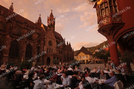  the old town of Freiburg im Breisgau in the Blackforest in the south of Germany in Europe.