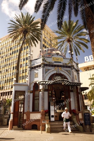 a cafe Bar in the city Las Palmas on the Canary Island of Spain in the Atlantic ocean.